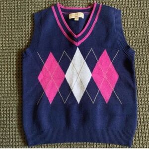 Sage & Oak Navy Argyle Sweater Vest